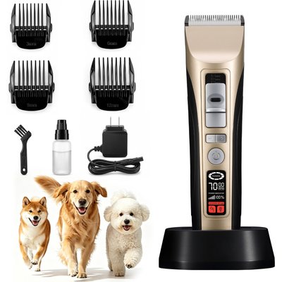 PATPET PATPET P950 Rechargeable Five-Level Speed Regulation Seat Pet Hair Grooming Clippers, Gold