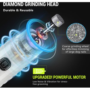 PATPET 2 LED Quiet Medium & Large Dog & Cat Nail Grinder