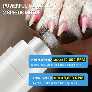 PATPET 2 LED Quiet Medium & Large Dog & Cat Nail Grinder