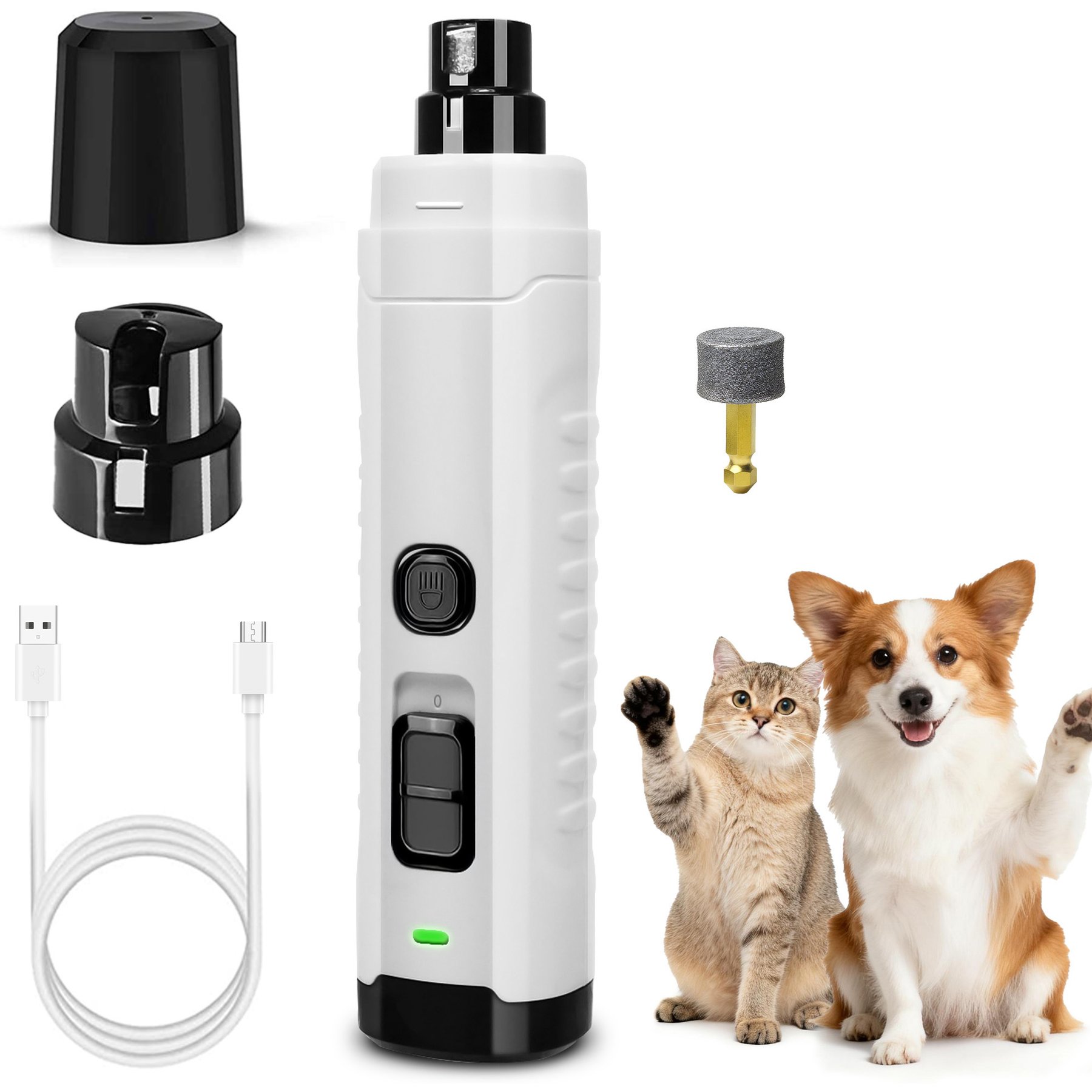 PATPET 2 LED Quiet Medium & Large Dog & Cat Nail Grinder