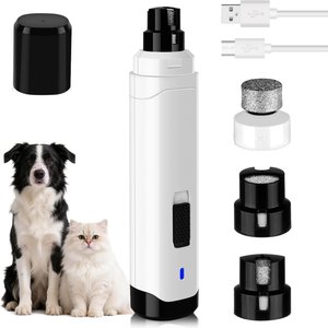 PATPET Steel Grit Dog & Cat Nail Grinder, White