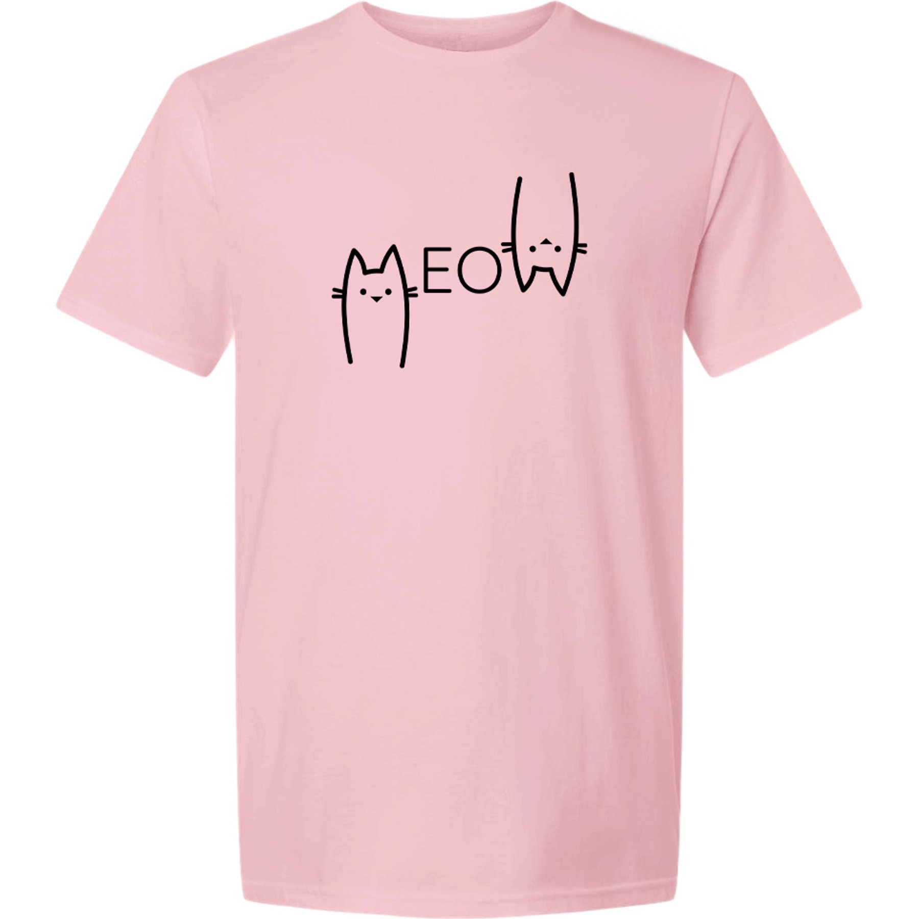 ISlide Cat Meow T-Shirt, Light Pink, XXX-Large