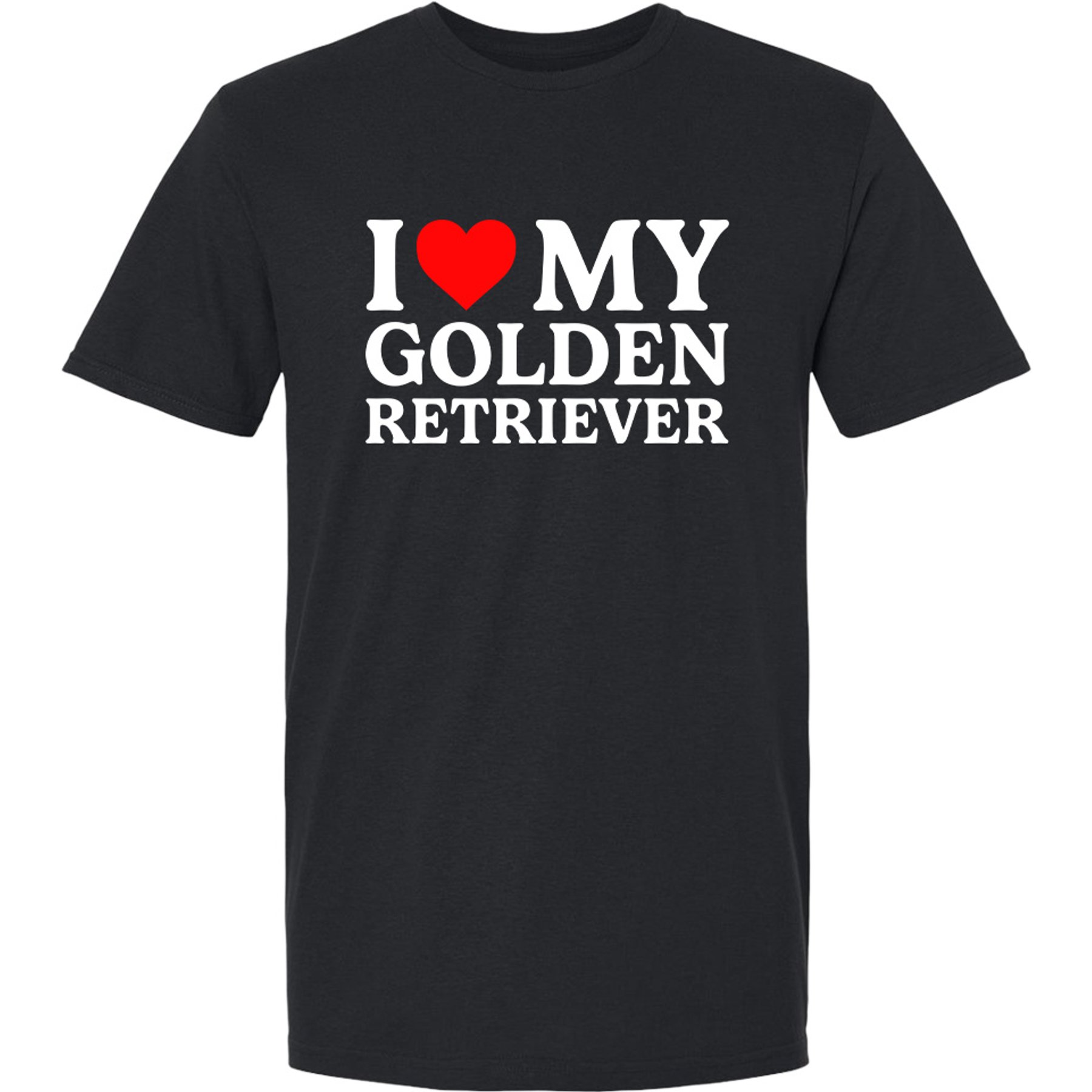 ISlide I Love My Golden Retriever T-Shirt, Black, Medium