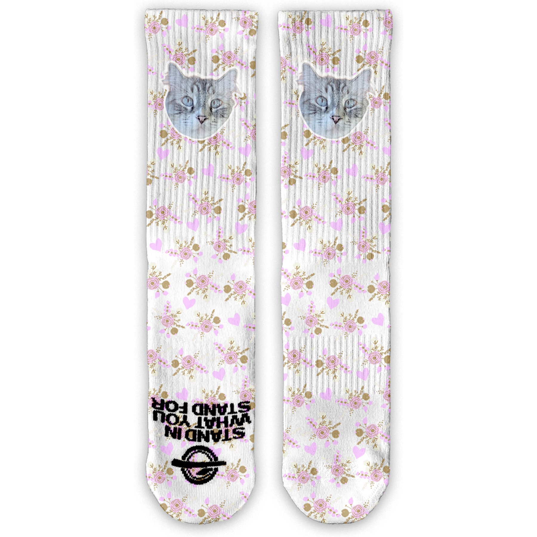 ISlide Custom Chewy Mothers Day Floral Socks, Great White, Large