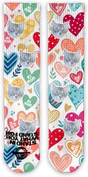 ISlide Custom Chewy Mothers Day Hearts Socks, Great White, Large