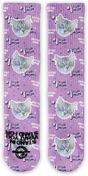 ISlide Custom Chewy Fur Mom Socks, Great White, Large