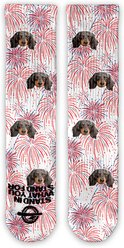 ISlide Custom Chewy Fireworks Socks, Great White, Medium