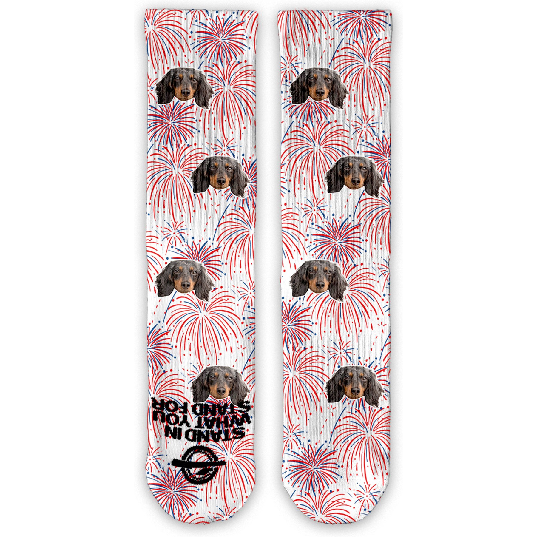 ISlide Custom Chewy Fireworks Socks, Great White, X-Large