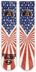 ISlide Custom Chewy Liberty Distressed Socks, Great White, Medium