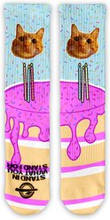 ISlide Custom Chewy Cake Socks, Great White, Large