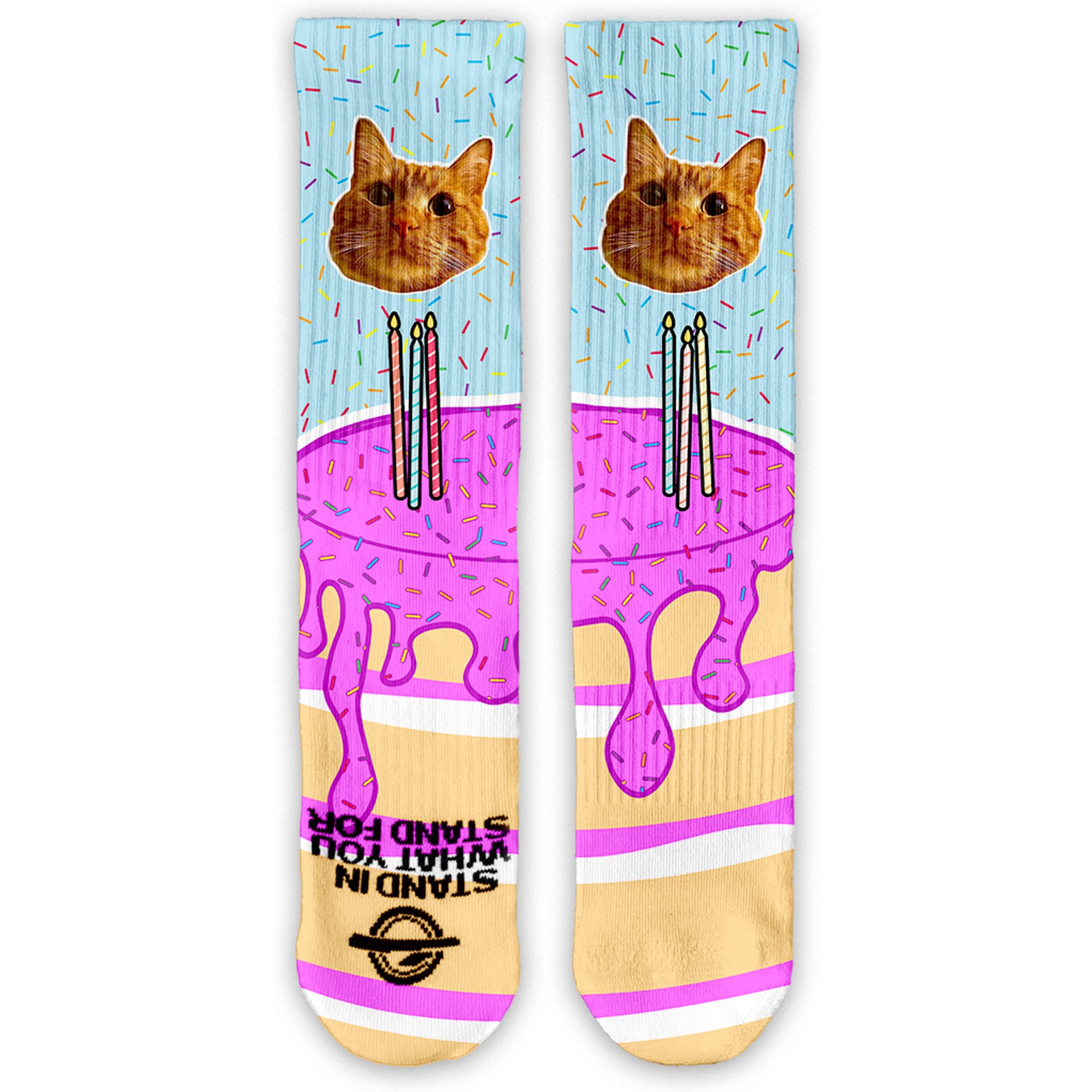 ISlide Custom Chewy Cake Socks, Great White, Small