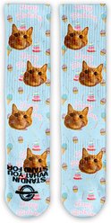 ISlide Custom Chewy Birthday Pattern Socks, Great White, Medium