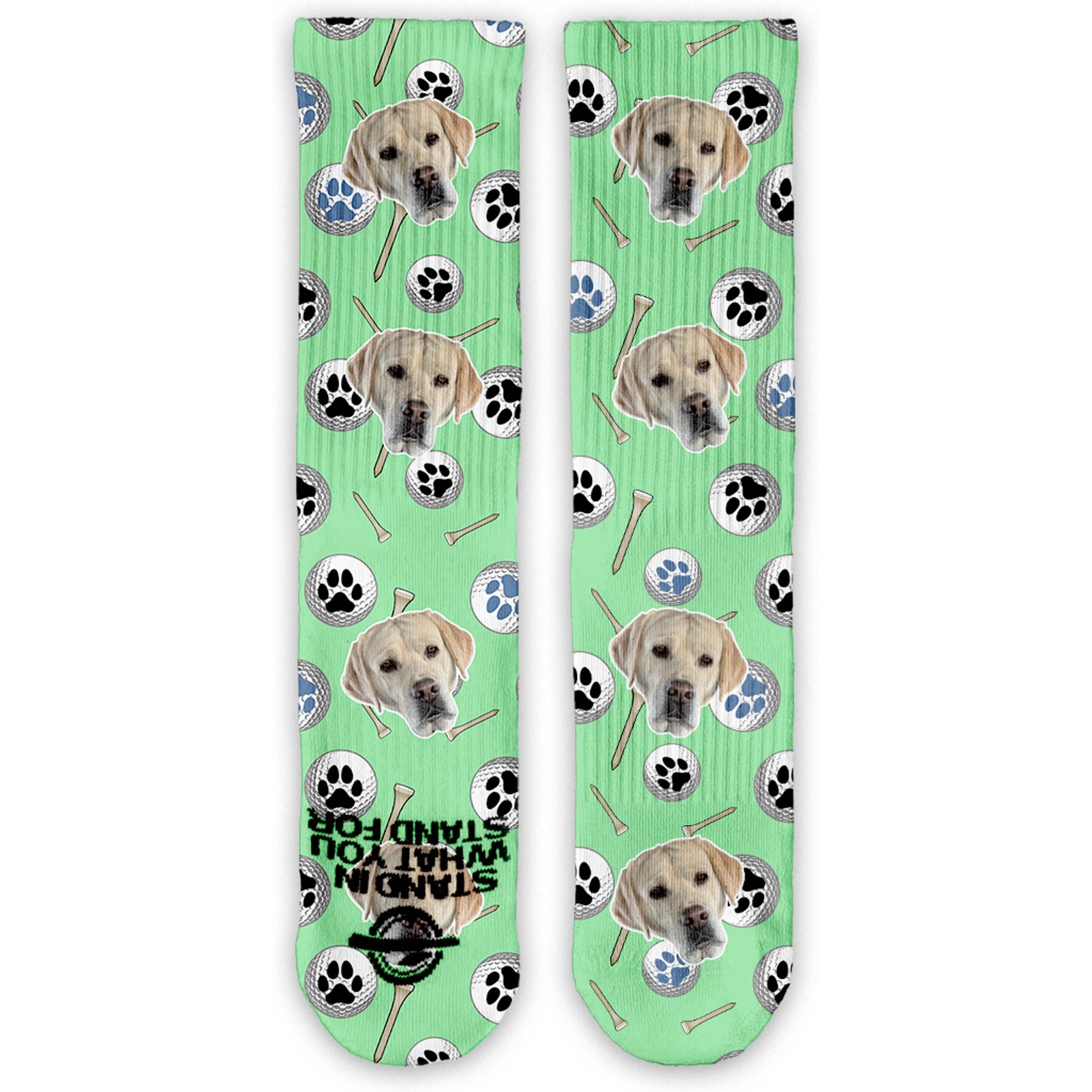 ISlide Chewy Golf Pattern Socks, Great White, X-Large