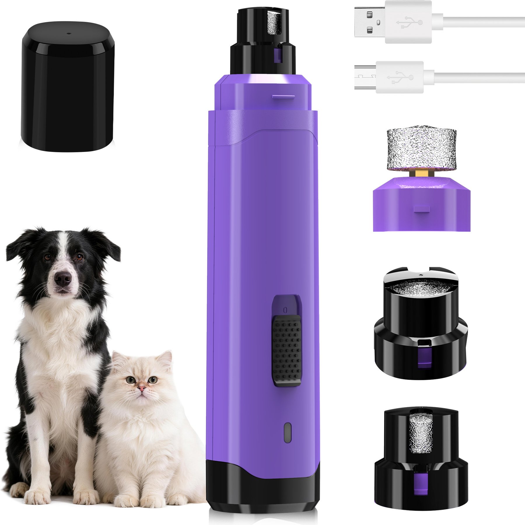PATPET Steel Grit Dog & Cat Nail Grinder, Purple