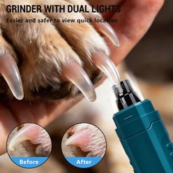 PATPET 2 LED Quiet Medium & Large Dog & Cat Nail Grinder, Blue slide 2 of 8