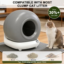 TIMHAKA APP Control & Safety Protection Automatic Self Cleaning Cat Litter Box, Grey, 19.69 x 20.87 x 20.08-in slide 2 of 8