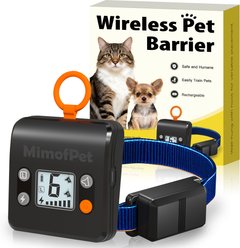 Mimofpet B1-S Wireless Rechargeable Indoor Barrier Small Dog & Cat Fence Collar, Black, Small: 8 to 15-in neck, 3/4-in wide