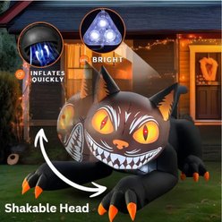 Goosh Animated Spooky Black Cat Inflatable Yard Decor, 7.4-ft slide 2 of 5