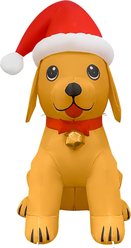 Goosh Christmas Golden Retriever with Santa Hat Inflatable Yard Decor, 5.2-ft slide 1 of 3