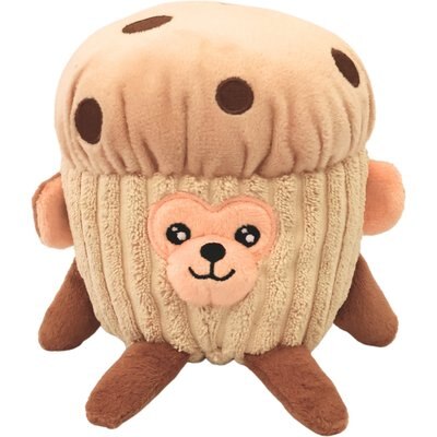 Fikas Freaky Friends Fikas Freaky Friends Muffin Monkey Squeaky Emotional Support Plush Dog Toy, Brown