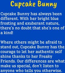 Fikas Freaky Friends Cupcake Bunny Squeaky Emotional Support Plush Dog Toy, Blue/Cream slide 2 of 6