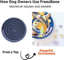 Freezbone FreezPaw Freezable Interactive Enrichment Swirl-Shaped Tough Chewer Treat Dispenser Dog Toy & Lick Mat, Large, Navy slide 2 of 6