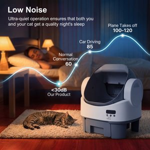 WARCAT Open-Top Self-Cleaning Cat Litter Box, Gray