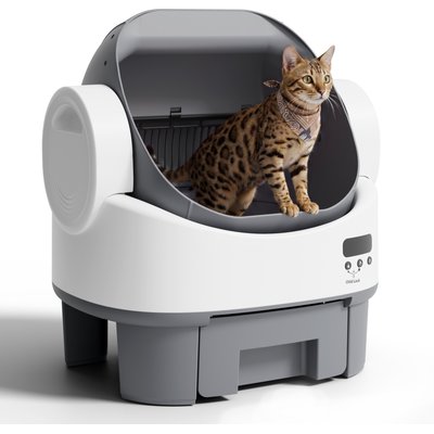 WARCAT WARCAT Open-Top Self-Cleaning Cat Litter Box, Gray