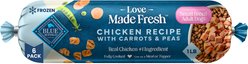 Blue Buffalo Love Made Fresh Chicken with Carrots & Peas Small Breed Fresh Frozen Dog Food, 1-lb roll, bundle of 12