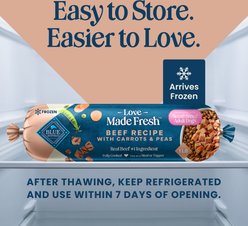Blue Buffalo Love Made Fresh Beef with Carrots & Peas Small Breed Fresh Frozen Dog Food, 1-lb roll, bundle of 12 slide 2 of 9