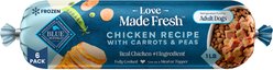 Blue Buffalo Love Made Fresh Chicken with Carrots & Peas Fresh Frozen Dog Food, 1-lb roll, bundle of 12