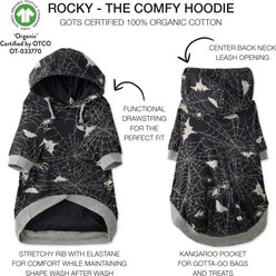 Pet Passion Halloween Rocky The Original Light Weight Dog Hoodie, Batty Black, X-Large slide 2 of 5