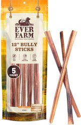 Ever Farm 12-inch Grass Fed Beef Pizzle Bully Stick Dog Chew, 5 count