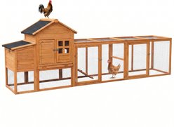 Yafylly Wooden House with Nesting Box, Ramp & Pull-Out Tray 5 - 10 Chicken Coop, Large: 123-in