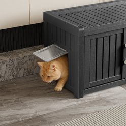 Bencmate Multi-Functional Waterproof Plastic Cat House & Crate, Black, 46.93 x 17.64 x 17.87-in slide 2 of 8