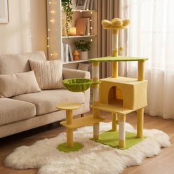 Bencmate Cozy Perchand 19-in Scratching Post Flower Cat Tree, Yellow slide 2 of 8