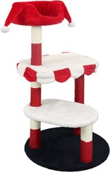 Bencmate Multilevel 44.5-in Climb Rest Cozy Perchand Scratching Post Cat Tree, Red