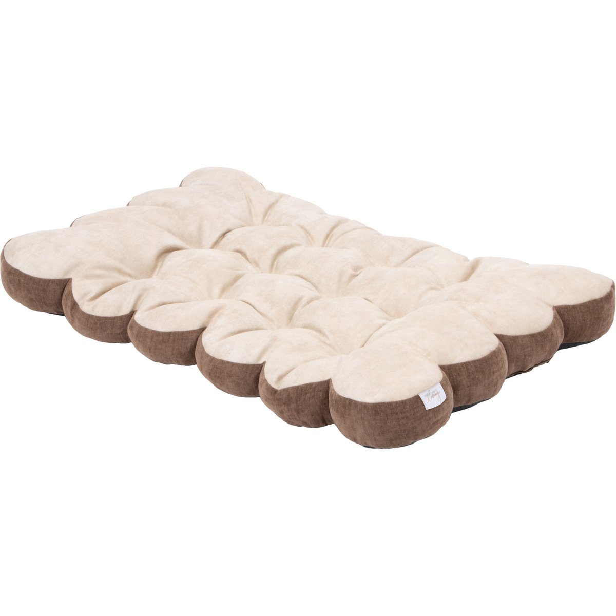 SportPet Designs Scalloped Machine-Washable Pillow Dog Bed, Tan, Large: 36 x 22-in