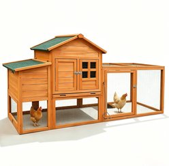 Yafylly Nesting Box & Removable Tray, Outdoor Wooden House 2 - 6 Chicken Coop, 80-in