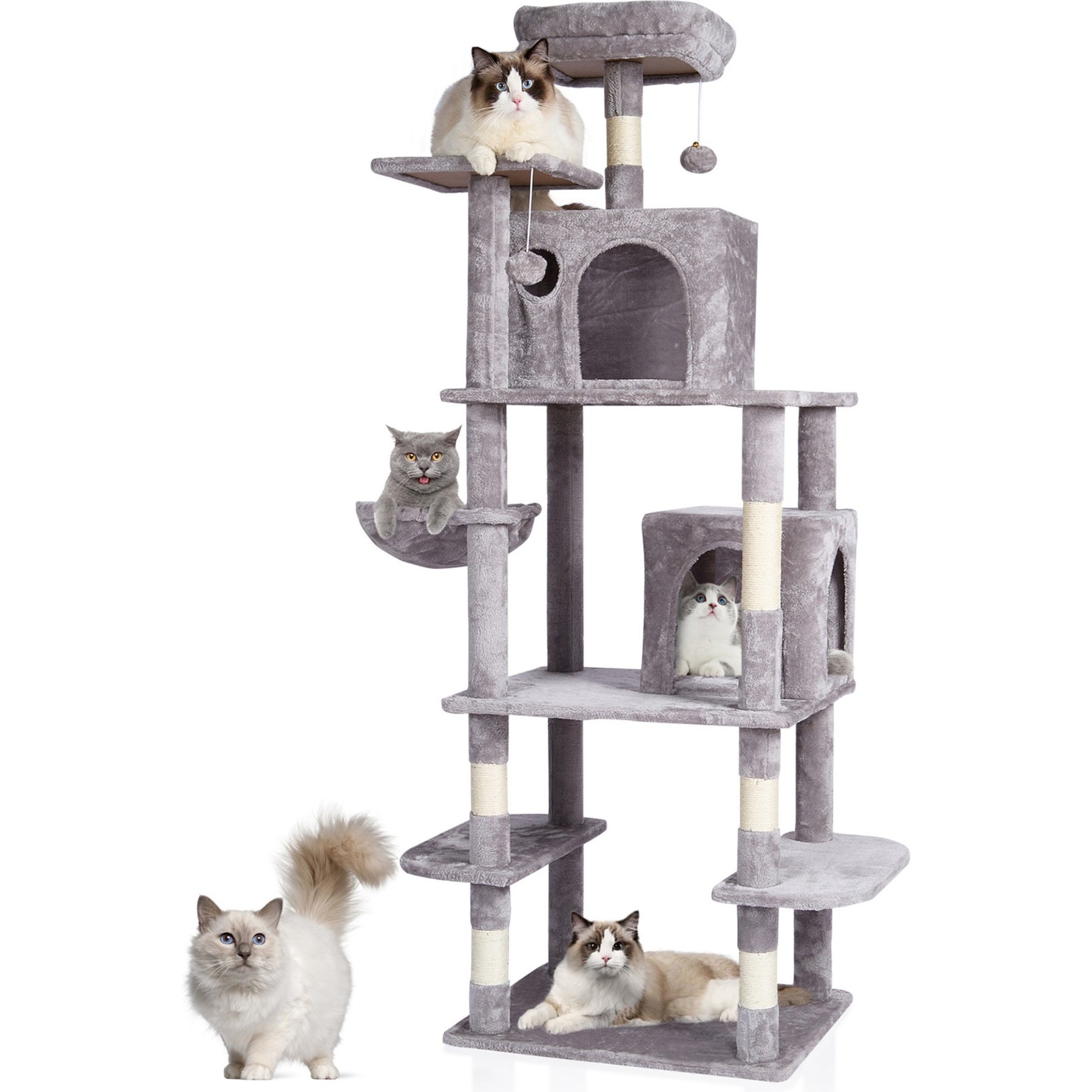 Bencmate Cozy Perchand 20.08-in Scratching Post Cat Tree, Light Gray