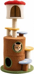 Bencmate Cozy Perchand 59-in Scratching Post Mushroom Cat Tree, Brown