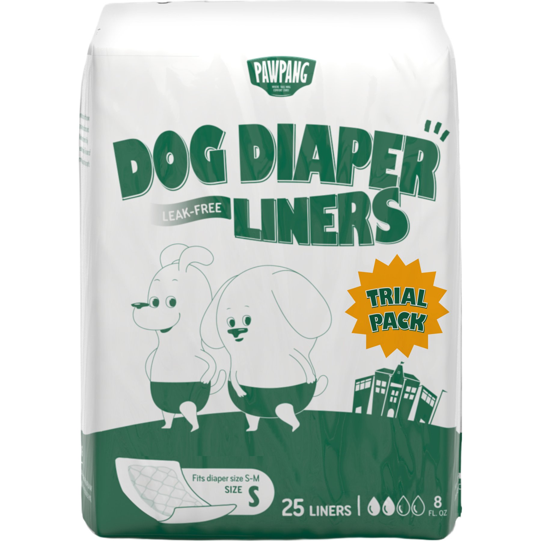 PAWPANG Disposable Dog Diaper Liners, 25 count, Small