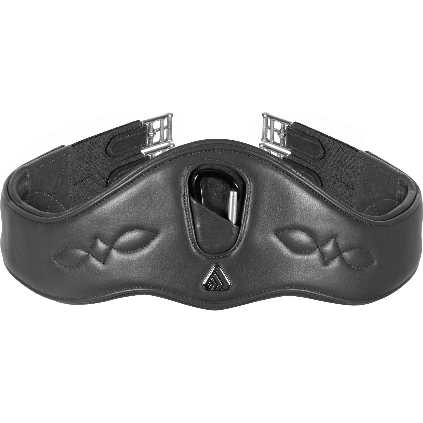 Shires Equestrian Products Velociti Lusso with Elastic Horse Anatomical Girth, Black, 42-in