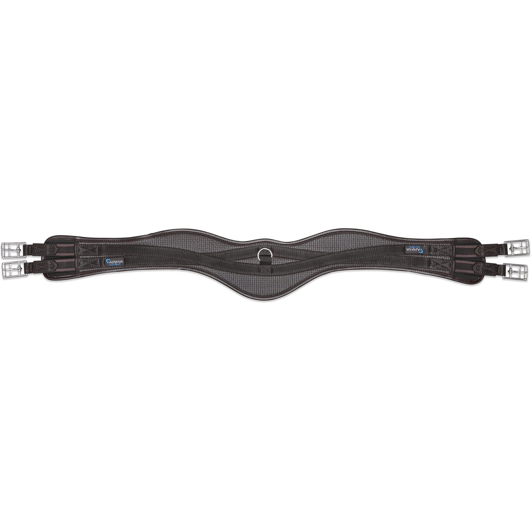 Shires Equestrian Products ARMA Anti-Chafe with Elastic Horse Anatomical Girth, Brown, 46-in