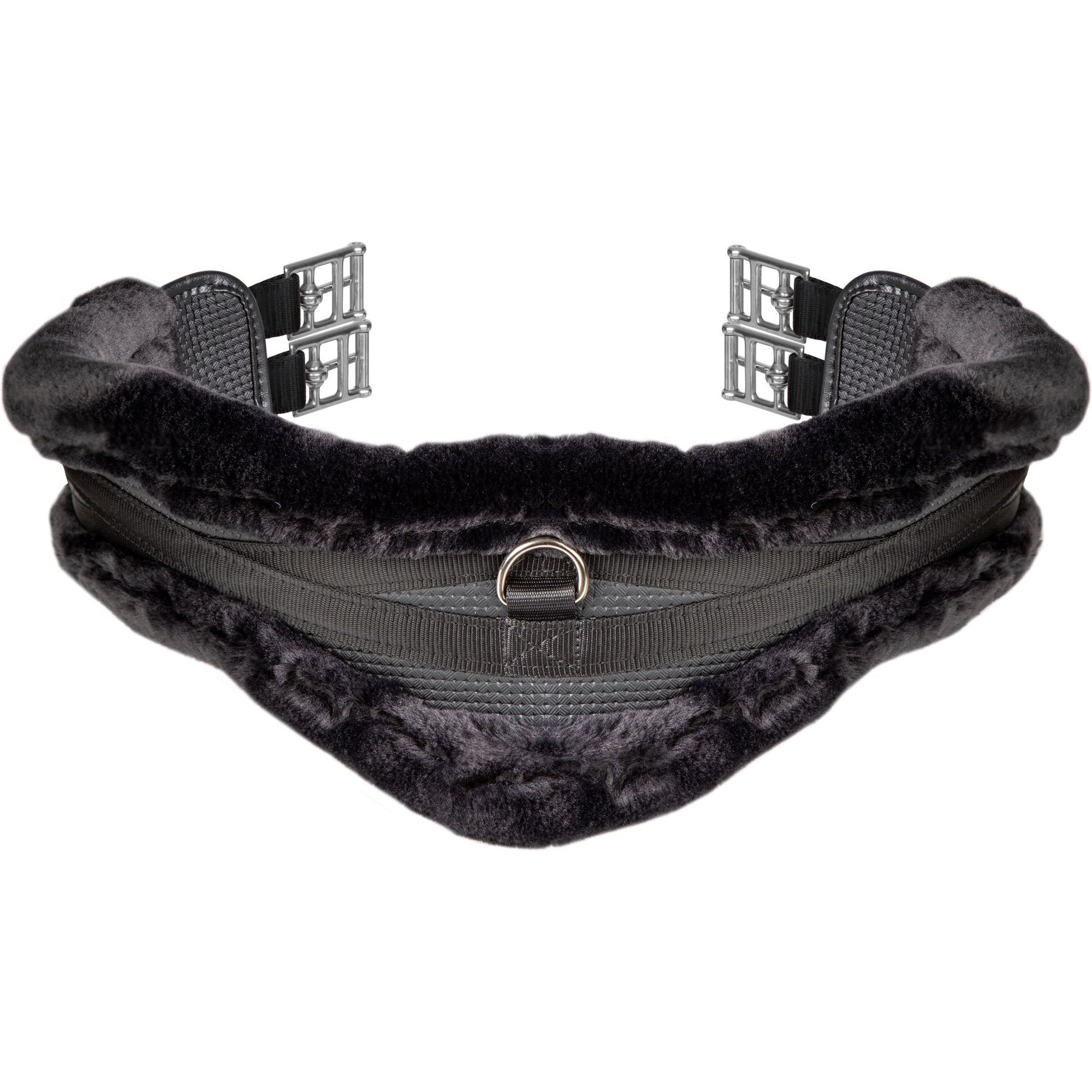Shires Equestrian Products ARMA SupaFleece with Elastic Horse Anatomical Girth, Black, 50-in