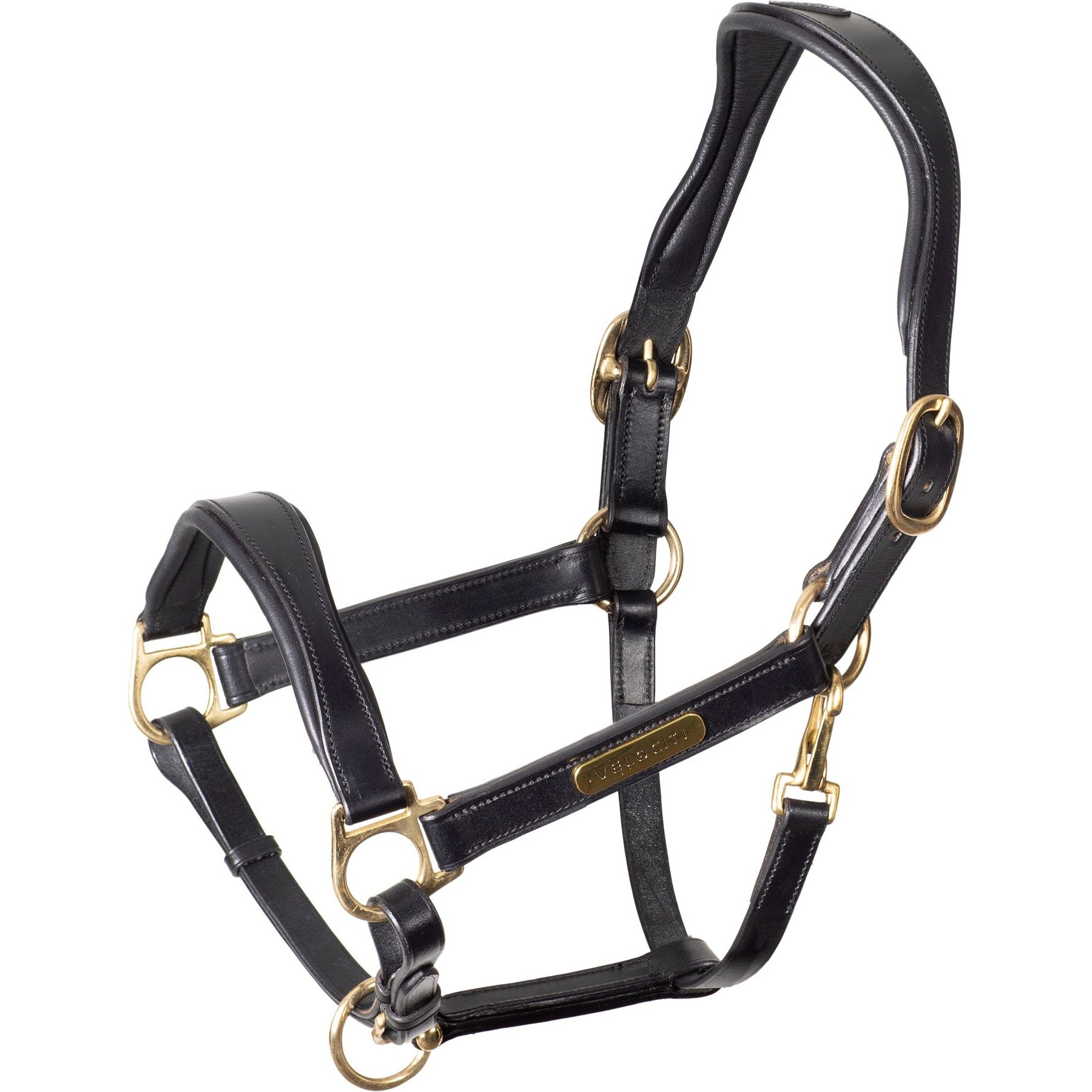 Shires Equestrian Products Rapida Cushioned Leather Horse Headcollar, Black, Full