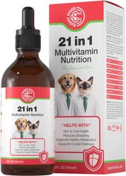 Eight Paws 21-in-1 Calming Chicken Flavored Liquid Multivitamin for Dogs & Cats, 60-mL bottle