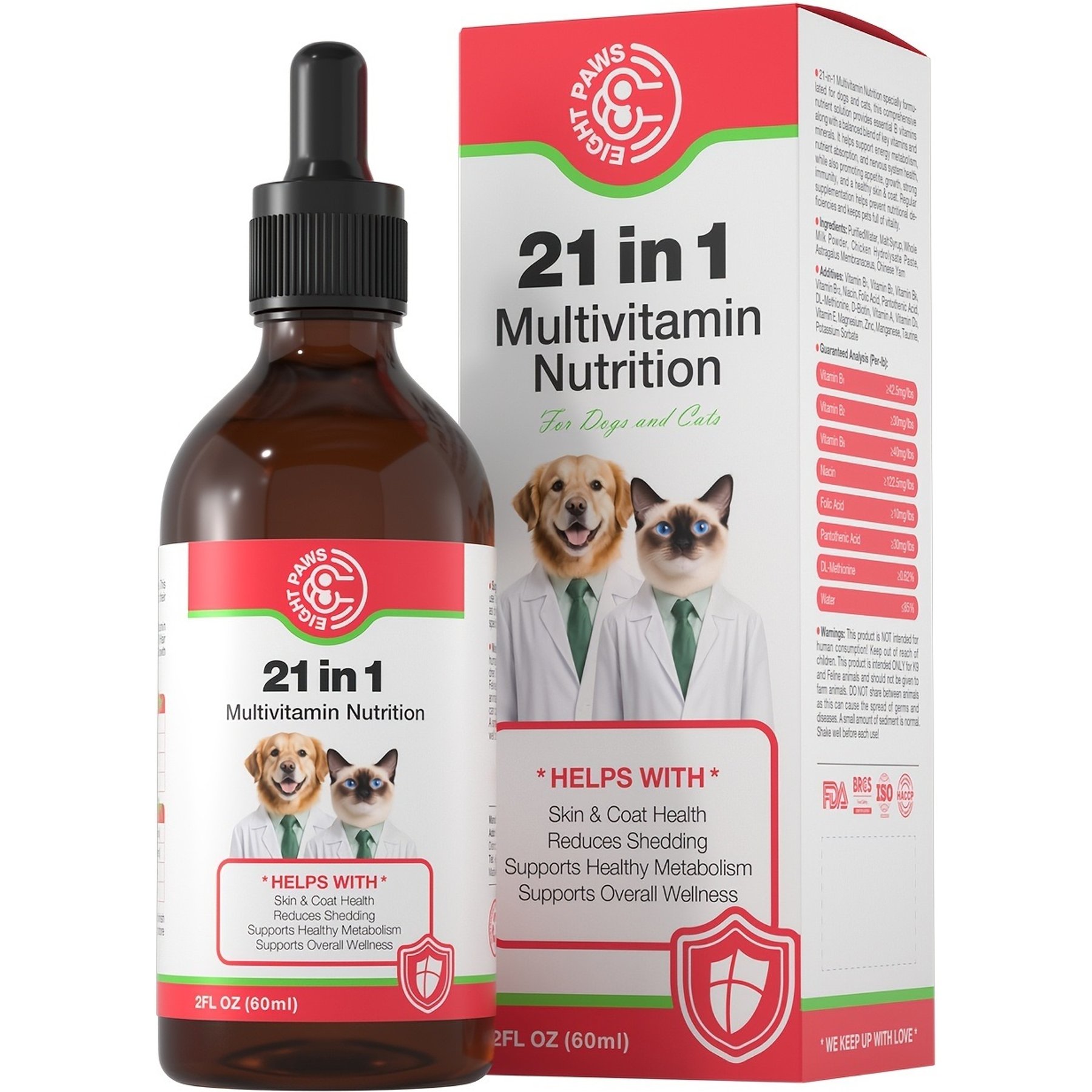 Kseroo 21-in-1 Calming Chicken Flavored Liquid Multivitamin for Dogs & Cats, 60-mL bottle