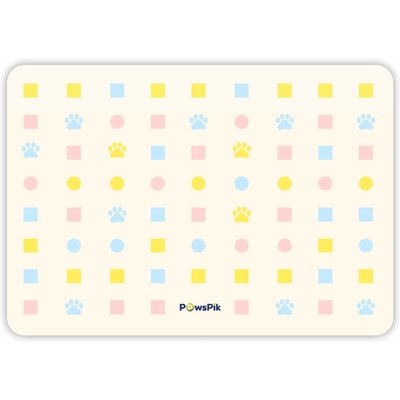 PawsPik PawsPik Fast Absorbing Dog & Cat Food Mat, Pastel Paw Toss, Large