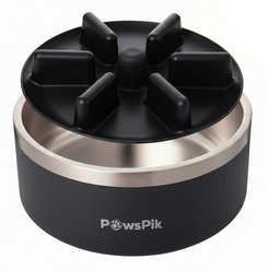 PawsPik Stainless Steel Double Wall Slow-Feed Puzzle Dog Bowl, Eclipse Shadow Black, 64-oz